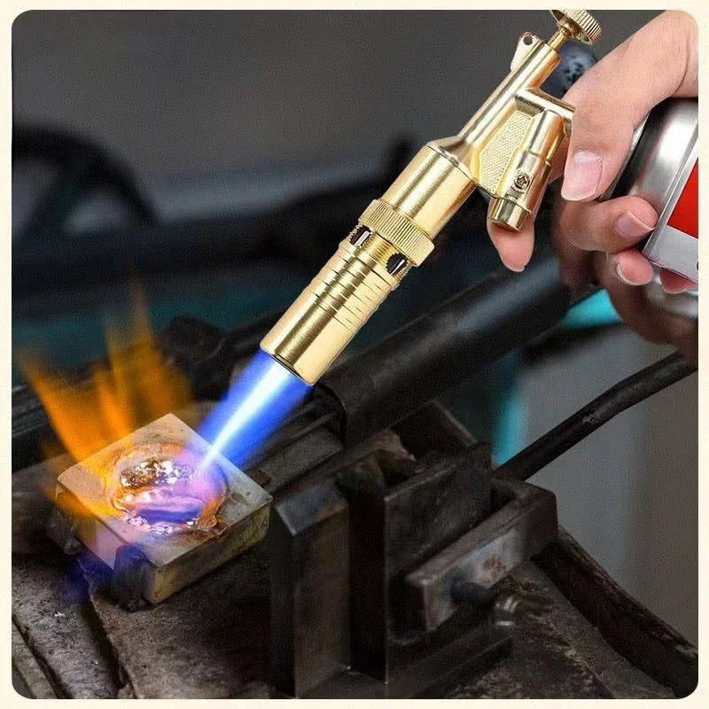 High-Temperature Gas Burner Welding Torch Gold Portable Welding Gas Torch Flame Gas Blow Torch For BBQ Welding & Cooking