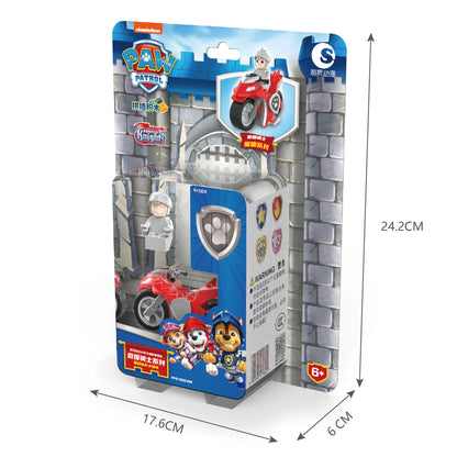Genuine Paw Patrol Vehicle Chase Skye Marshall Pull Back Cars Playset Building Blocks Ryder Figure Children Toys Birthday Gifts
