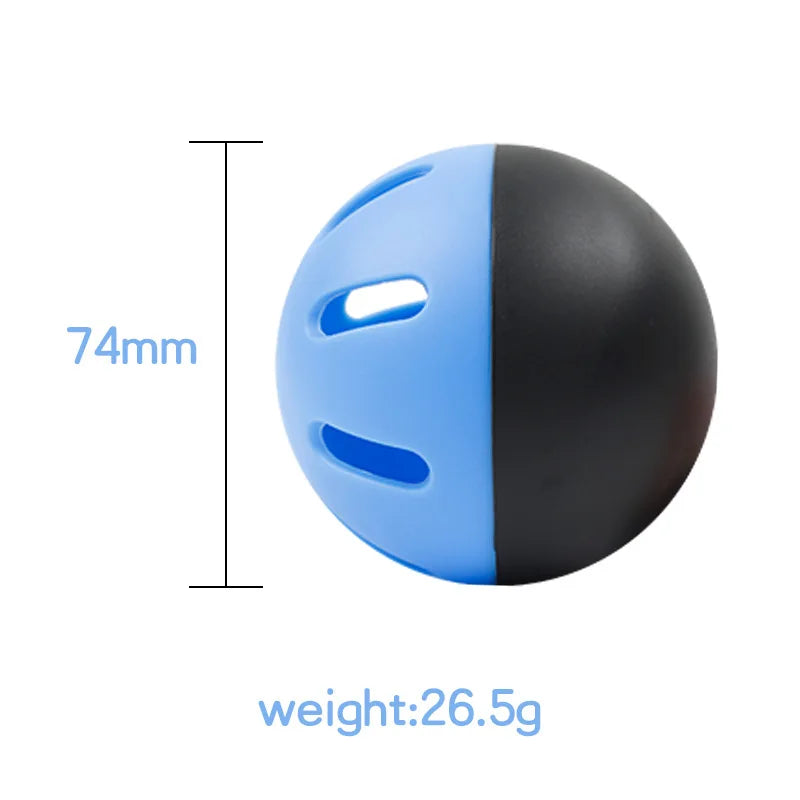 1A-5Pcs Baseball Practice Balls 74MM Super Soft Indoor & Outdoor Auxiliary Balls EVA Hollow Hole Balls Black & Blue Duplicates