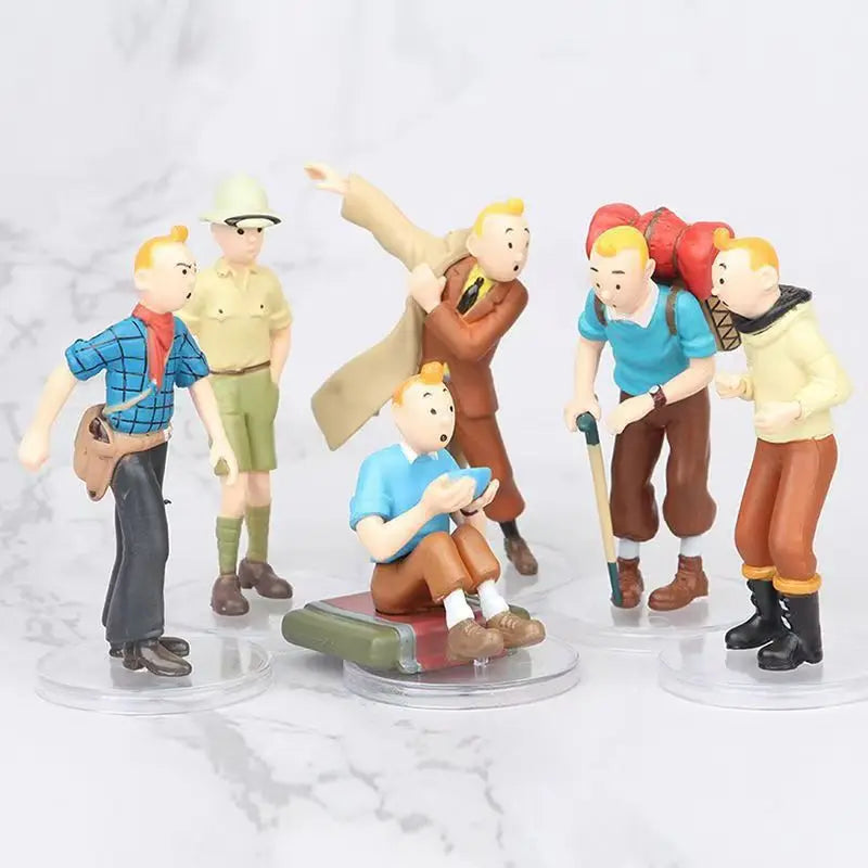 6pcs Cartoon Anime The of man Action Figures Cute Comic ding dogs  PVC Toys Gifts For Kid