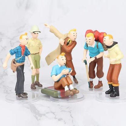 6pcs Cartoon Anime The of man Action Figures Cute Comic ding dogs  PVC Toys Gifts For Kid