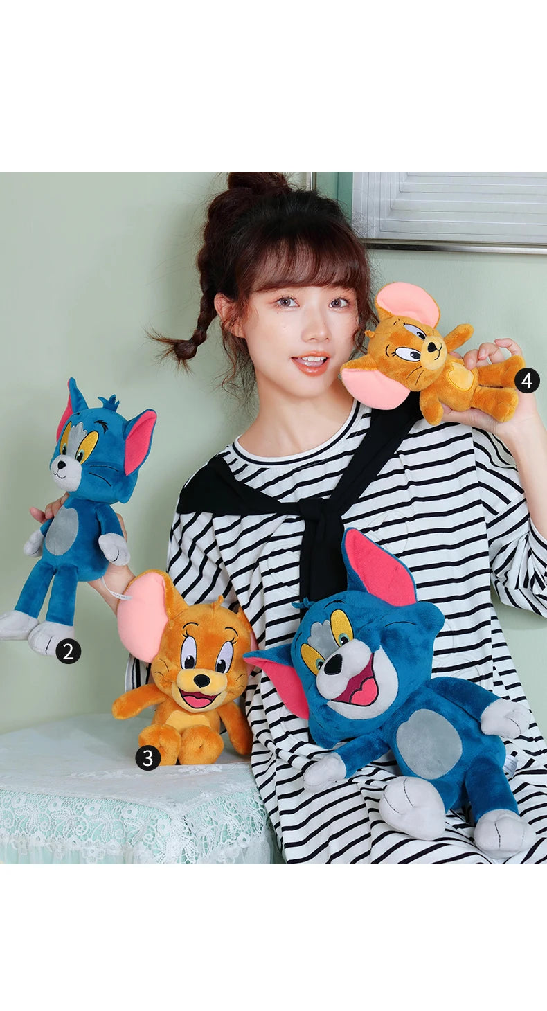 Original Tom and Jerry Plush Toy Cartoon Movie Cat Nibbles Mouse Plushies Stuffed Animals Soap Action Figure Studio Doll Toys