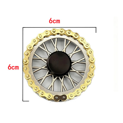 Metal Flywheel Gear Chain Gyro Fingertip Gyro Sprockets Fidgets Toy Anti-stress Fidgeting Spinners Finger Exercise Toys Xmas