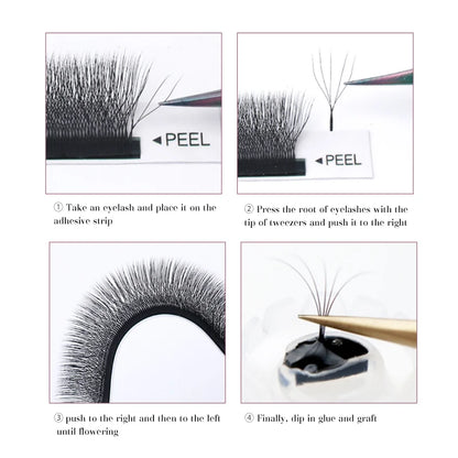 DeceMars 5D - W Shaped Eyelash Extension (12line/Tray) for Makeup