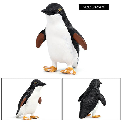 Oenux Arctic South Pole Animals Simulation Penguins Polar Bear Wolf Beluga Whale Action Figures Model Figurine PVC Kid Toy Gift