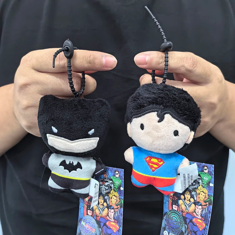 9cm Batman Superman Plush Keychain DC Justice League 9cm Harley Quinn Joker Cute Cartoon Movie Dolls Creative Christmas Gifts