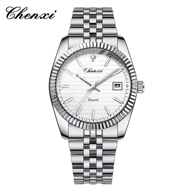 CHENXI 004D Men Quartz Watches Luxury Stainless Steel Waterproof Luminous Date Casual Wristwatch for Male