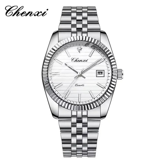 CHENXI 004D Men Quartz Watches Luxury Stainless Steel Waterproof Luminous Date Casual Wristwatch for Male
