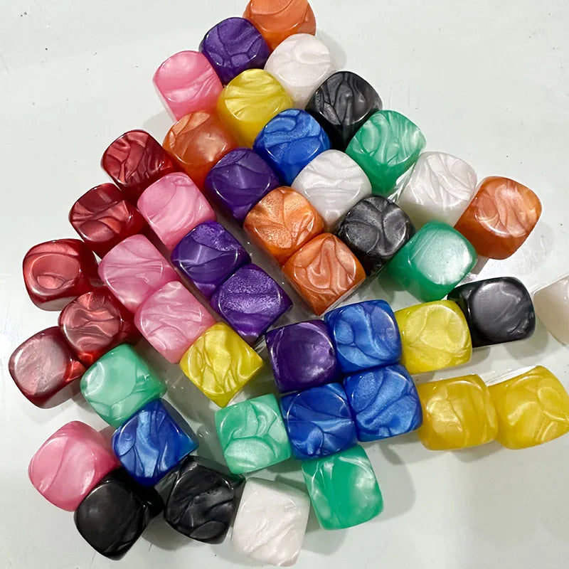 10pcs/set  Pearl Pattern Round Dice Blank Dice DIY Game Accessories