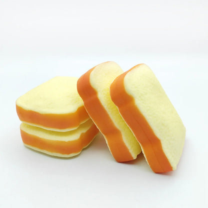 Soft Flour Toast Sliced Shape Bread Stress Toy Anxiety Relief Fake Food Toy for Adult Tricky Funny Birthday Gifts