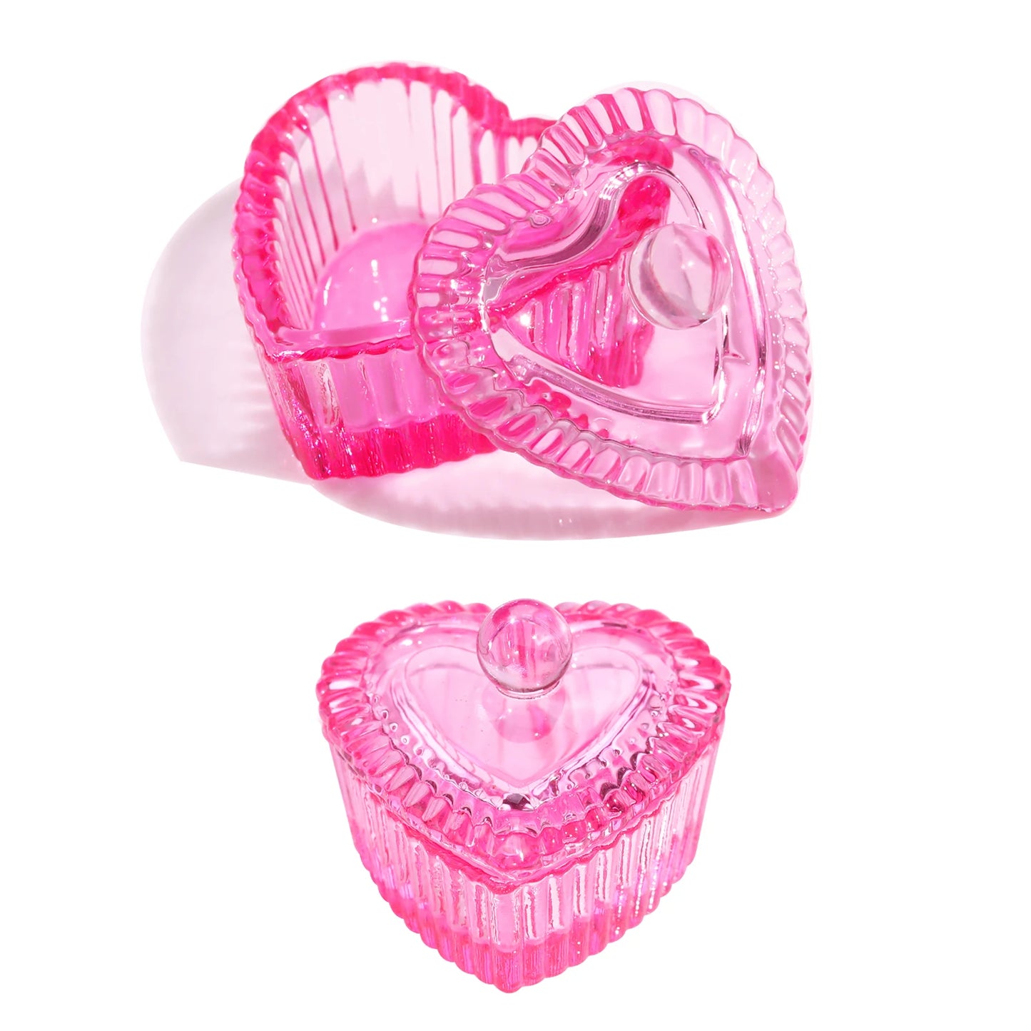 1pcs Pink Crystal Glass Dappen Dish Acrylic Powder Liquid Holder Container Heart Shape Nail Lid Cup Bowl Manicure Accessories