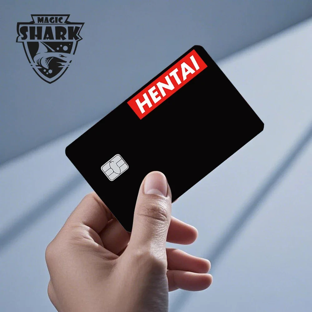 Magic Shark Dog Meme Hunter Snake Stonks 3M Matte PVC Front Sticker Film Cover Skin for Bank Debit Credit Card
