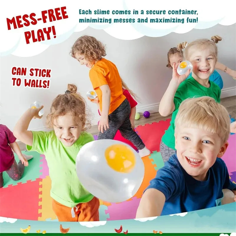 Yolk Balls for Kids Splat Ball Squishy Clear Egg Yolk Fun Squeeze Toy Anxiety Reducer for Kids Adults Birthday Party Favors