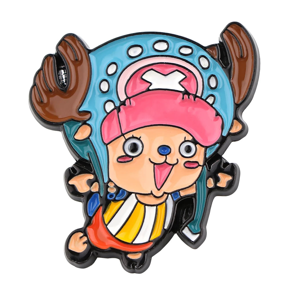 Japanese Anime Enamel Pin Cute Lapel Pin Devil Fruit Brooches for Backpack Manga Badges Jewelry Accessories