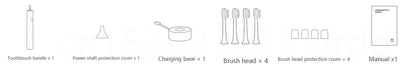 Mijia Sonic Electric Toothbrush T302 3colors 4 Brush Heads IPX8 Water Proof 360° Wireless Charging 4 Modes Cleaning Teeth