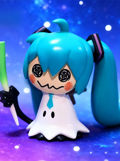 In Stock Anime Hatsune Miku Q Pikachu Model Figure Green Onion Pvc Action Figures Collection Model Classic Toys Kids