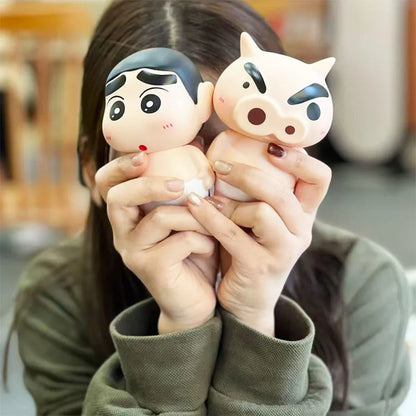 Crayon Shin-Chan Take Bath Zaemon Bare Butt Open Your Eyes Mobile Phone Stand Desktop Figure Ornament Gift Doll Car Decorations