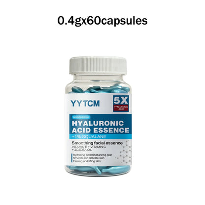 Hyaluronic Acid Deep Moisturizing Capsule Essence, Hydrates and Smooths the Skin, Contains Plant-Derived Squalane, Vitamin E, Vitamin C, Deep Moisturizing and Skin-Brightening Essence (0.4Gx90 Capsules)/Bottle-1 Bottle