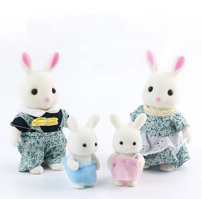 Simulation Forest Rabbit Family DIY Playset Mini Rabbit Bear Figure Toy Dolls Kids Gifts