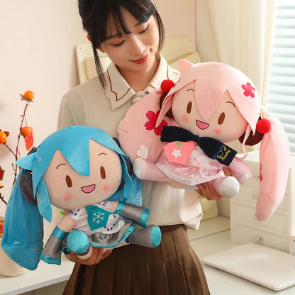 32cm Cute Hatsune Miku Plush Toy Kawaii Anime Miku With Bow High Quality Plushies Home Decor Soothing Plushie Birthday Gift Girl