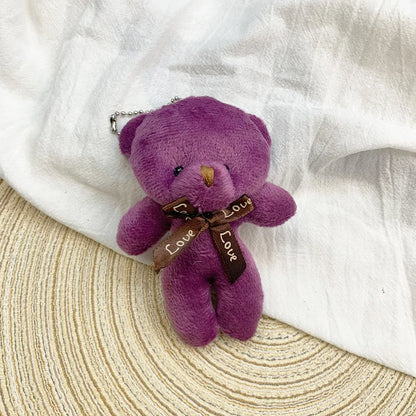 30pcs New 21Color Mini Bear Plush Doll Keychain 12cm Cute Colorful Bear Animal Stuffed Toys For Girl Bag Pendant Children Gifts