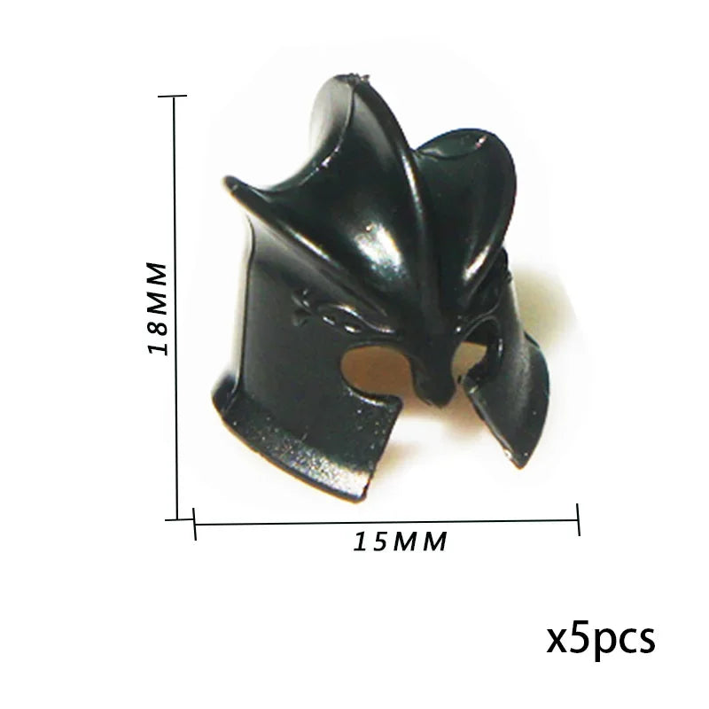 Viking Pirate Age Bullhorn Hat Medieval Knight Roman Warrior Soldier Helmet Action Figures Building Blocks Toys For Children