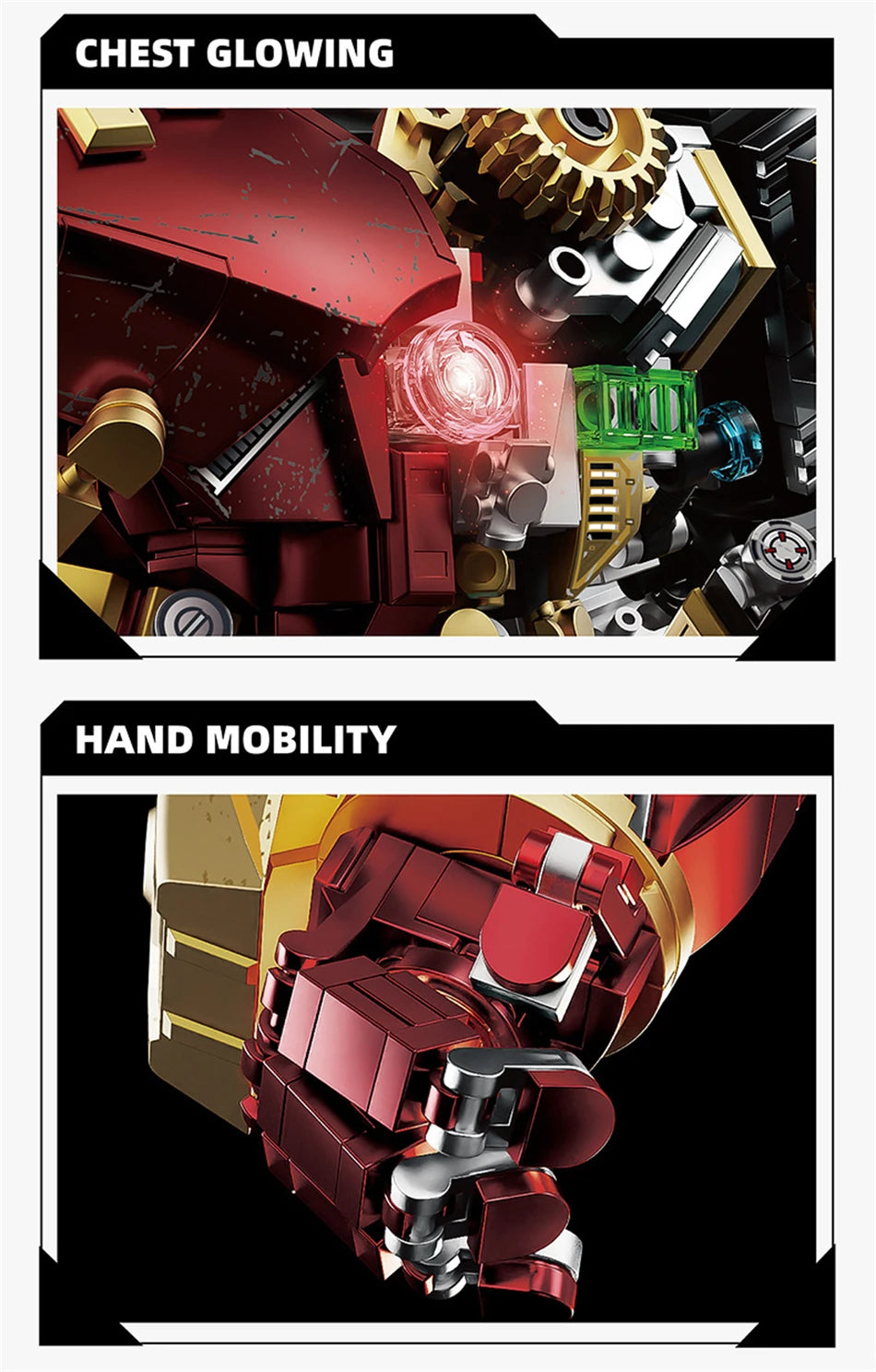 Variety Iron Heroes Blocks Action Figures Mark Building Sets Buster Mech DIY Brick Collectible Toys for Boys Adult Kids Gifts