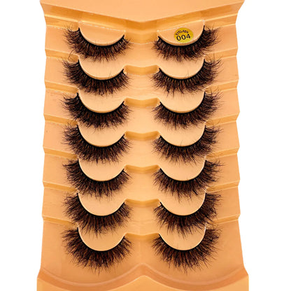 New 7 pairs of thick, 3D simulation mink fur fake eyelashesshort, dramatic fake eyelashes  wholesale full line fake eyelash make
