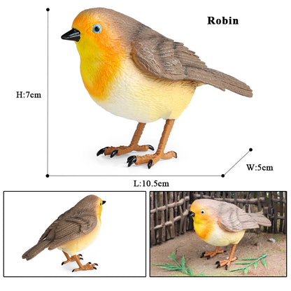 Oenux Garden Bird Figurines Snowy Owl Toucan Bucerotidae Animals Model PVC Action Figures Collection Toys For Kids Birthday Gift