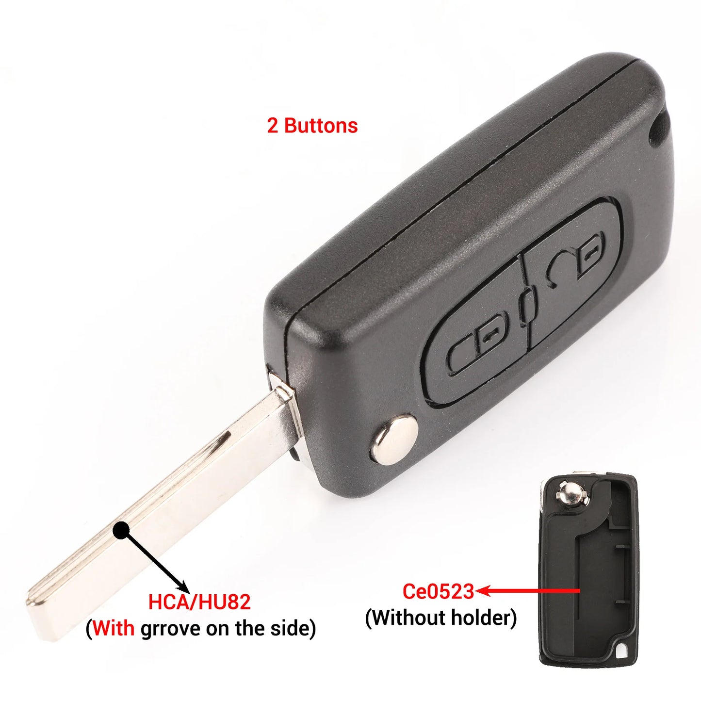 jingyuqin 2/3 Buttons for Peugeot 207 307 308 407 607 807 For Citroen C2 C3 C4 C5 C6 Auto Remote key Case Va2/Hu83 CE0523 CE0536