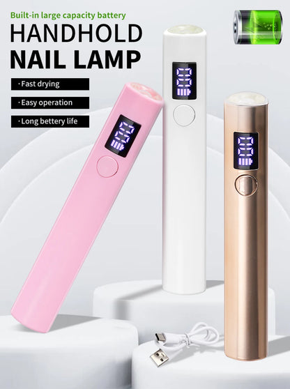 Rechargeable Portable UV LED Nail Lamp - Gel Polish Drying Desk Stand Light Support Base for Nail Art