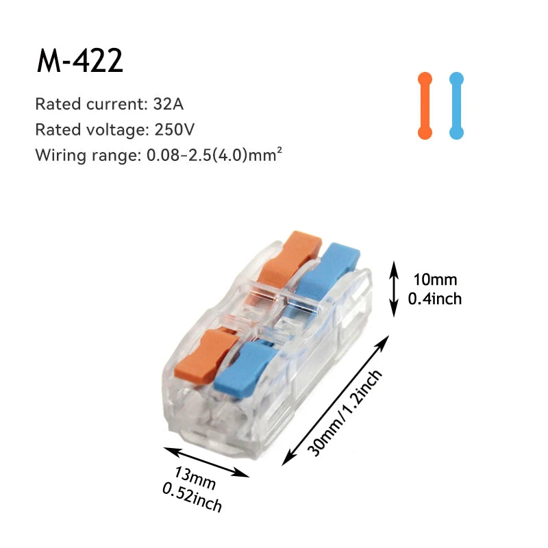 10/50 PCS Mini Fast Wiring Connectors Universal Compact Lever Crimp Splitter Electrical Conductors Push-in Home Terminal Block