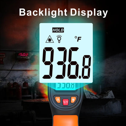 NJTY T600 Infrared Thermometer Handheld Heat Temperature  For Cooking Tester Pizza Oven Grill & Engine - Laser Surface Temp Read