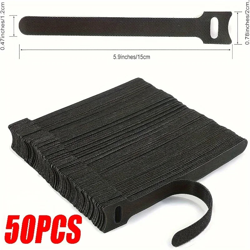 10-100pcsReleasable Cable Organizer Ties Mouse Earphones Wire Management Nylon Cable Ties Reusable Loop Hoop Tape Straps Tie