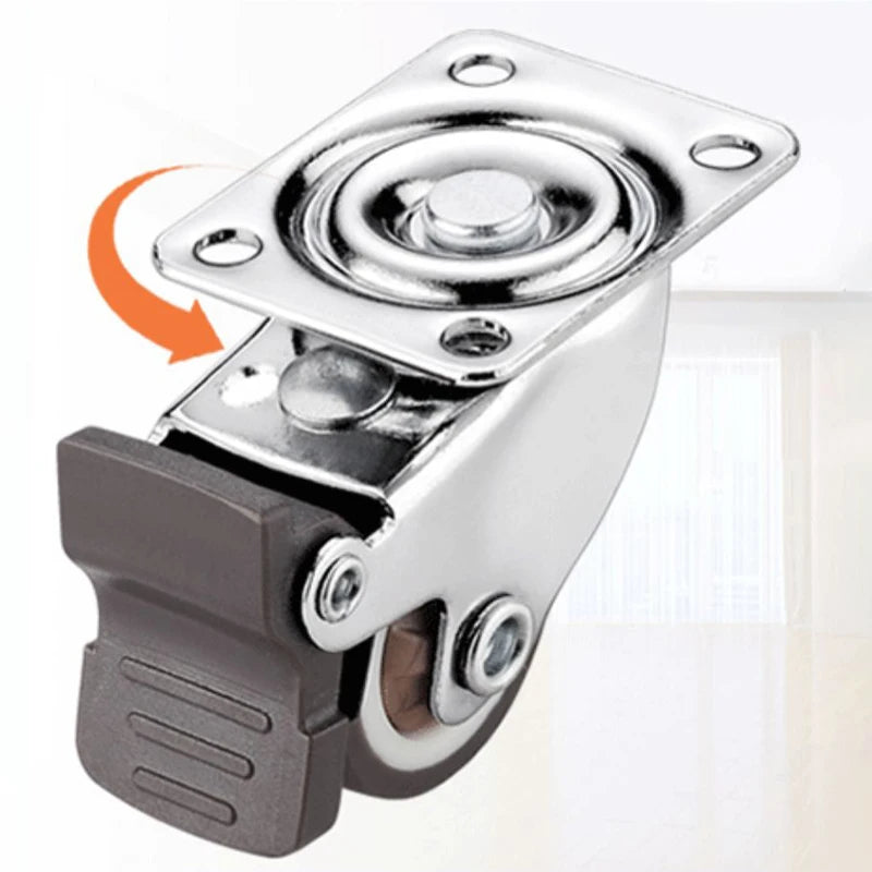 4pcs 1 1.25 1.5 2 Inch Furniture Caster Soft Rubber Universal Wheel Swivel Caster Roller Wheel For Platform Trolley Accessories