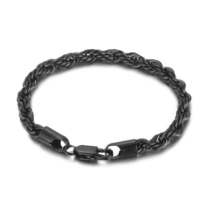 4/6/8mm Stainless Steel Bracelets For Men Women Gold Color Twisted Rope Link Chain Bracelets On the Hand Jewelry Gifts