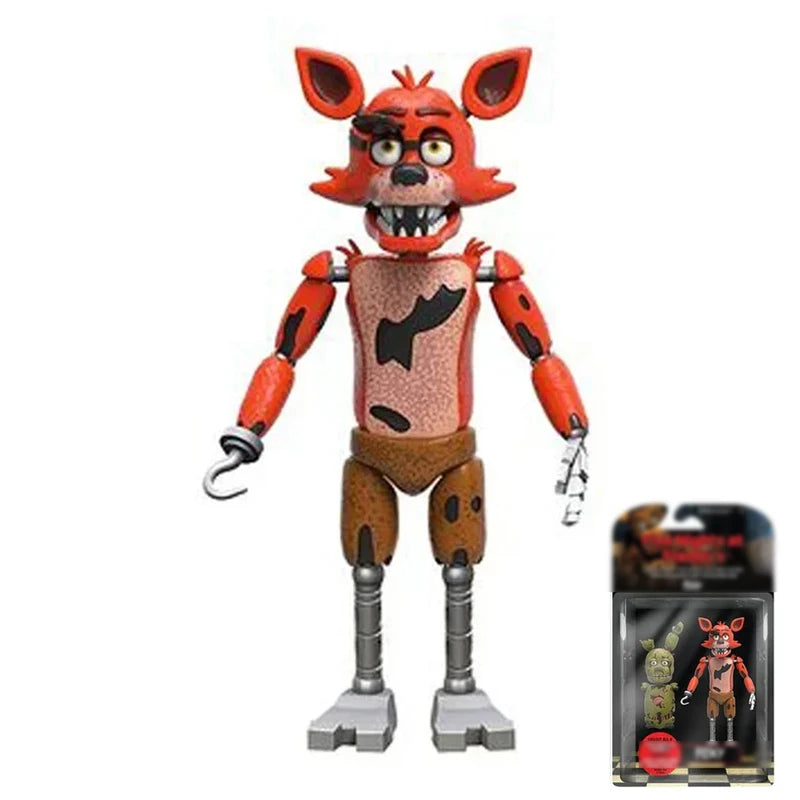 14cm FNAF Figures Nightmare Freddy Bonnie Foxy Chica Action Figure Movable Blacklight Freddy Frostbe Collection Toys
