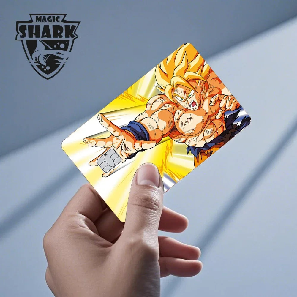 100% New Anime Goku Vegeta Super Saiyan 3M Front Film Skin Sticker Cover for Debit Credit Card