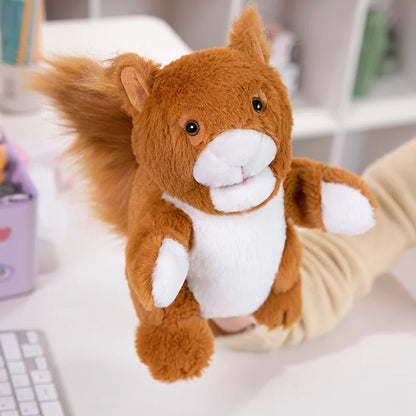Cartoon Animal Hand Puppet Parent-child Game Doll Husky Fox Bear Dog Pig Tiger Lion  Appease Toys Birthday Gifts For Children ﻿
