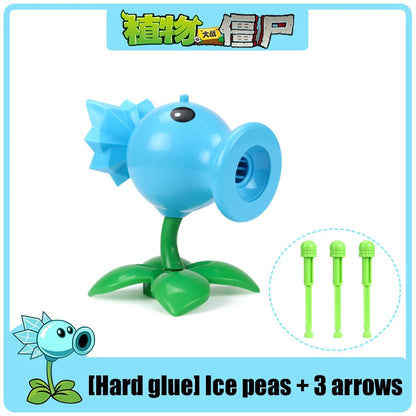 Funny Plants vs. Zombies 2 Hard Glue Peashooter Gatling Pea Shooter Sunflower Action Figure Model Dolls Shooting Toys Kids Gifts
