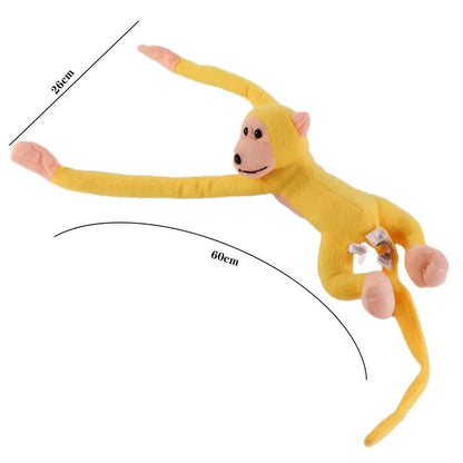 60CM Long Arm Monkey Plush Toy Anti-collision Banana Monkey Curtain Strap Monkey Doll Stuffed Toy Birthday Wedding Party Decor