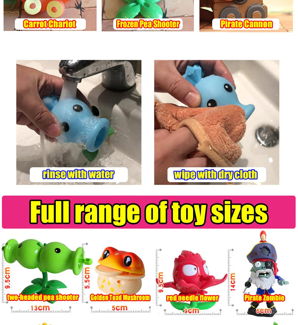 Funny Plants vs. Zombies 2 Hard Glue Peashooter Gatling Pea Shooter Sunflower Action Figure Model Dolls Shooting Toys Kids Gifts
