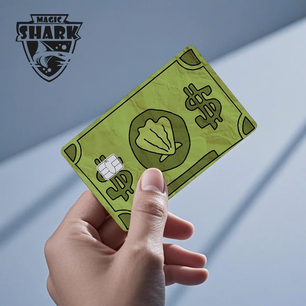100% New Arrival Conch Money Bow Anime Speend or Save Meme Credit Card Film Debit Card Sticker Skin