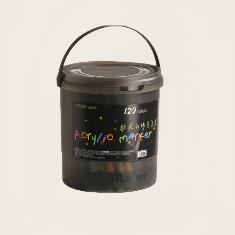 24/36/48/60/80/120 Bucket-cap Soft-Head Acrylic Marker Pen - Specially Designed for Students in Art Class, with Strong Coverage.