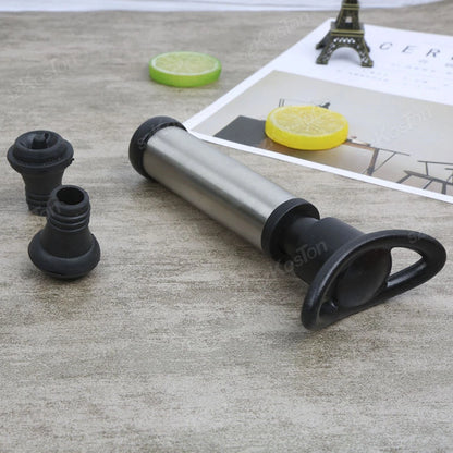 Wine Stopper With Vacuum Pump Bar Accessories Air Lock Aerator Rubber Black Bottle Stopper Keep Wine Fresh Saver Sealing