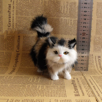 Cute Simulation Cat Plush Toys Hard Stuffed Kitten Model Fake Cat Realist Animals For Kids Girls Birthday Valentine's Day Gift