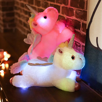 120CM Cute Glowing LED Light Unicorn Plush Toys Lovely Luminous Animal Unicorn Pillow Stuffed Dolls for Children Kids Gifts