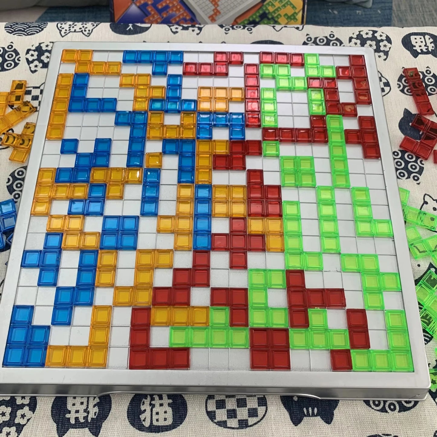 Children Intellectual Puzzle Strategy Board Educational Toys Colored Squares Game Kids Family Party Indoor Desktop Jigsaw Games