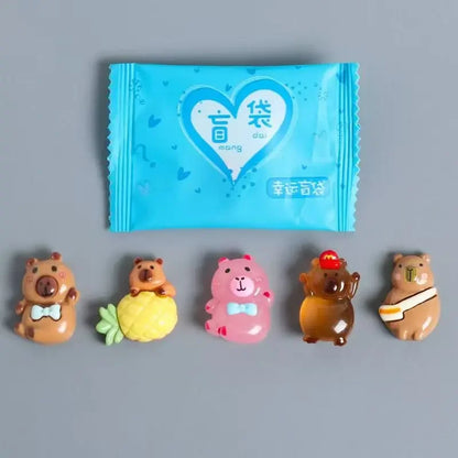 10pcs Cartoont Capybara Blind Bag Simulation Animal Model Toy Mini Blind Box Toy Miniature Animal Surprise Blind Bag Kid Gift