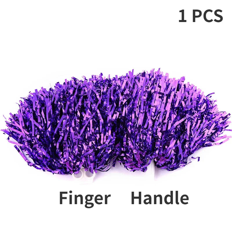 Cheerleading Pom Poms with Handle Cheer Balls Gold Yellow Pink Red Green Blue for Hand Dance Women Girl Kids Pompoms Accessories